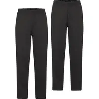 Fruit Of The Loom Sweathose , Herren, Gr. M, N-Gr, schwarz, Sweatware, Obermaterial: 80% Baumwolle, 20% Polyester, unifarben, lang, Hosen Sweathose, Jogger mit offenem Beinabschluss