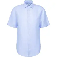 Seidensticker Leinenhemd "Schwarze Rose", Herren, Gr. L (41), normale Ärmellängen, blau (hellblau), 100% Leinen, unifarben, regular fit, Hemden Leinenhemd, Regular 1/2 Kentkragen Uni