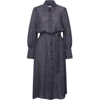 Seidensticker Sommerkleid , Damen, Gr. 3XL (46), Normalgrößen, schwarz (dunkelblau), 100% Viskose, bedruckt, regular fit, Kleider Sommerkleid, 1/1 Kragen Druck