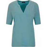 Goldner Kurzarmshirt "Jerseyshirt mit Blende" stretchbequemer Viskosejersey
