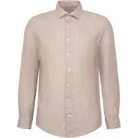 Seidensticker Leinenhemd "Schwarze Rose", Herren, Gr. XL (43), normale Ärmellängen, beige, 100% Leinen, unifarben, tailored fit, 2-Knopf-Manschette, Hemden Leinenhemd, Shaped 1/1 Kentkragen Uni