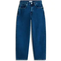 Tommy Hilfiger Weite Jeans , Damen, Gr. 30, Länge 30, blau (emi), Denim/Jeans, Obermaterial: 100% Baumwolle, unifarben, weit kurz, Jeans Weite Jeans, mit 5-Pocket-Design
