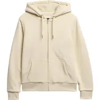 Superdry für Damen. W2012323A Kapuzen-Sweatshirt mit Reißverschluss ?Borg Lined? in Creme (L), Beige, Lässig, Baumwolle