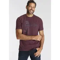 Man'S World T-Shirt , Herren, Gr. 3XL (64/66), lila (beere), Single Jersey, Obermaterial: 100% Baumwolle, bedruckt, washed, normal, Rundhals, Shirts T-Shirt, Kurzarm, lässiger Print, aus Baumwolle