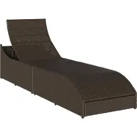 Syfax Klappliege mit Auflage und Stauraum Braun Poly-Rattan