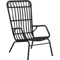 Syfax Gartenstuhl Poly Rattan Schwarz