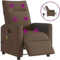 Syfax Massagesessel Elektrisch Braun Stoff