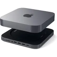 Satechi ST-ABHFS, USB 2.0 Type-C, Schwarz, Silber, MicroSD (TransFlash), 3.5mm, HDMI, RJ-45, USB 2.0, USB Typ-C, 197 mm, 197 mm