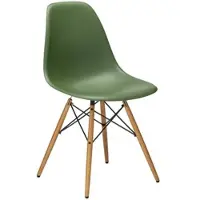 Vitra Stuhl Eames Plastic Side Chair RE 46.5x83x55 cm forest grün, Gestell: Ahorn, Designer Charles & Ray Eames