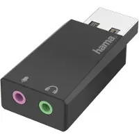 Hama 00200323, USB, 2x3.5 mm, Schwarz
