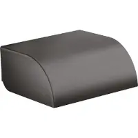 Hansgrohe AXOR UNIVERSAL Circular Toilettenpapierhalter mit Deckel, 42858340, Farbe: Brushed Black Chrome