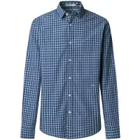 Pepe Jeans für Herren. PM3091180 Presley blaues Hemd (L), Lässig, Baumwolle, Langarm