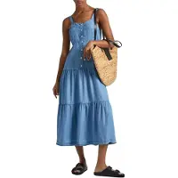 Pepe Jeans für Damen. PL953483 Edith Kleid blau (XS), Lässig, Ärmellos / Hosenträger, Lyocell, Nachhaltig