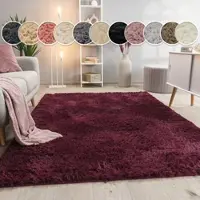 Paco Home Hochflor-Teppich "Silky 591", lila, B:160cm H:37mm L:220cm, Polyester, Teppiche, Hochflor-Teppich, Uni-Farben, besonders weich und kuschelig, Wohnzimmer
