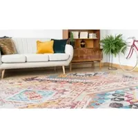Calo-deluxe Teppich "Emin 600", bunt (orange, multi), B:80cm H:10mm L:150cm, Baumwolle, Teppiche, Teppich, reine Baumwolle, Wohnzimmer