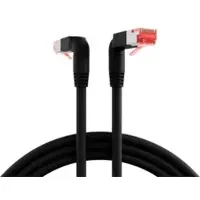 EFB Elektronik K4137SW.2 RJ45 Patchkabel S/FTP, Cat.6A, 2x TM21 90°, UC900, 2m, schwarz K4137SW2