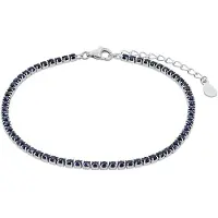 Amor Armband "Tennisarmband", bunt (silberfarben, blau, blau), Armbänder, Damen, 20cm, Silber 925 (Sterlingsilber), Armband, mit Zirkonia (synth.)