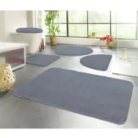 Kinzler Badematte "Chaozhou, Badvorleger, Badezimmer Teppich", blau (jeansblau), H:20mm, Polyester, Badematten, Badematte, Badteppich, Uni Farben, weich, als rechteckig, rund & Set erhältlich