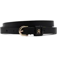 Tommy Hilfiger Ledergürtel "ESSENTIAL EFFORTLESS 1.5", Damen, Gr. 70, schwarz, Rindsleder, unifarben, Gürtel Ledergürtel, Ovale Einfachdornschließe, Logoemblem