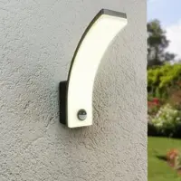 Longlife LED LED Wandleuchte Curve 20W neutralweiß mit Bewegungsmelder - Gehäusefarbe: anthra...