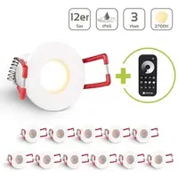 Longlife LED Einbaustrahler Mini Livorno 3W 2700K IP65 - Farbe: weiß - Anzahl: 12x