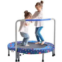 Latios Faltbares Trampolin 100 kg - Rebounder Trampolin 91,44 cm - Blau - Outdoor Fitnessgerät - für Kinder und Erwachsene