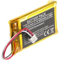 AccuCell Akku passend für Sennheiser Momentum 2 – Li-Polymer, 3,7V, 650mAh, 2,4Wh, ca. 40,9 x 25 x 6mm