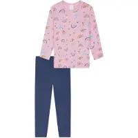 Schiesser Schlafanzug "Pyjama Kids Nightwear", Jungen, Gr. 104, pink (rosa, blau), Obermaterial: 100% Baumwolle CO., Homewear-Sets Schlafanzug