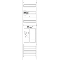 F-tronic 7120194 Zählerfeld 1-feldrig, H=1050mm, 1-eHZ 16mm2, 1 HSS, 1 Res., ER6-16-HSS ER616HSS