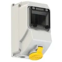 Pce 75133-4 CEE-Wandsteckdose mit Fenster 16A 3p 4h IP44 751334