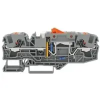 Wago 2206-1671/1000-851 Erdleiter-Trennklemme,mit Prüfmöglichkeit,mit Trennmesserhalter, orange,grau 220616711000851 - 12 Stück