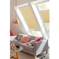 Sunlines Dachfensterplissee "StartUp Style Honeycomb TL", gelb (zartgelb, weiß), B:61,4cm H:136,1cm, Obermaterial: 100% Polyester, Plissees, Dachfensterplissee, mit Führungsschienen