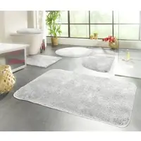 Kinzler Badematte "Chaozhou, Badvorleger, Badezimmer Teppich", silber (silberfarben), H:20mm, Polyester, Badematten, Badematte, Badteppich, Uni Farben, weich, als rechteckig, rund & Set erhältlich