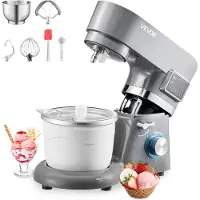 Vevor Eismaschine Eiscrememaschine 1,7 L Standmixer 6-Gang mit LED-Digitalanzeige &amp; Timer &amp; Rührpaddel &amp; Knethaken &amp; Spritzschutz