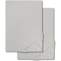 CloudComfort Doppelpack Basic Spannbettlaken silber grau 90 x 190 - 100 x 200 cm