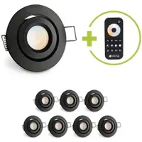Longlife LED Einbaustrahler Mini schwenkbar Matera 3W CCT IP44 - Farbe: schwarz matt - Anzahl...