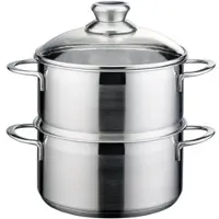 GSW Biodämpfer Mirage 18 x 9,5 cm mit Glasdeckel und Einsatz, 2,2 Liter, induktionsgeeignet