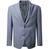 Pierre Cardin Sakko , Herren, Gr. 52, skyway, Web, Obermaterial: 88% Polyester, 12% Elasthan, meliert, gerade hüftbedeckend, tiefer V-Ausschnitt, Sakkos Sakko, mit Stretch, Topseller