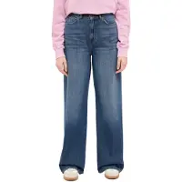 Mustang Weite Jeans "Damen Style Luise Wide", Damen, Gr. 30, Länge 32, blau (772 mittelblau), Denim/Jeans, 79% Baumwolle, 11% Modal, 10% Lyocell, weit, Jeans Weite Jeans