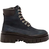 Art für Damen. 119671166003_0B0 Lederstiefeletten 1967 Amberes marineblau (40), 5 bis 8 cm, Schnürsenkel, Reißverschluss, Lässig