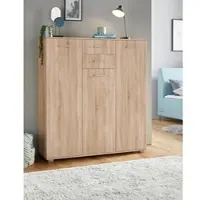Priess Kombikommode , braun (struktureichefarben hell), B:123cm H:135cm T:38cm, Holzwerkstoff, Sideboards, Kombikommode