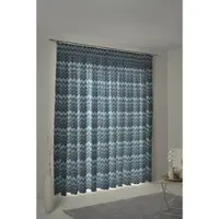 Wirth Vorhang "Benewitz" Gr. 2, blau (petrol), B:132cm H:175cm, Jacquard, Baumwolle, Polyester, Gardinen, Vorhang