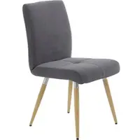 K+W Komfort & Wohnen 4-Fußstuhl "6411", grau (grau 80, asteiche natur), B:48cm H:90cm T:62cm, Stühle, 4-Fußstuhl, mit Sitzsteppung, Edelstahlgriff am Rücken, Massivholzbeine