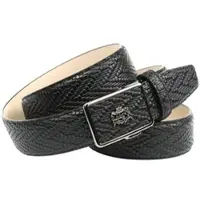 Anthoni Crown Ledergürtel , Herren, Gr. 110, schwarz, Leder, Flechtoptik, Gürtel Ledergürtel, mit Flechtprägung