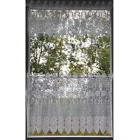 Stickereien Plauen Scheibengardine "Blumenpanneau" Gr. 6, weiß, B:120cm H:58cm, Polyester, Gardinen, Scheibengardine, mit echter Plauener Spitze Stickerei