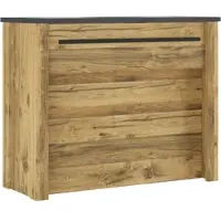 Home affaire Barschrank "York, moderne Küchentheke im Industrialdesign", grau (braun), B:130cm H:106cm T:52cm, Schränke, Barschrank, mit Handtuchstange aus Metall, ausreichend Stauraum, 130 cm breit
