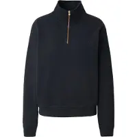 Superdry für Damen. W2012666A Sweatshirt Essential Logo Emb Half Zip marineblau (M), Lässig, Baumwolle, Langarm
