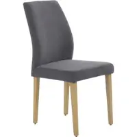 K+W Komfort & Wohnen 4-Fußstuhl "6193", grau (grau 80, wildeiche natur), B:47cm H:97cm T:61cm, Stühle, 4-Fußstuhl, mit Massivholzbeinen in Wildeiche, gebogenen Rücken