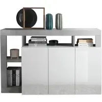 Home affaire Sideboard "Hamburg", grau (weiß, betonoptik), B:146cm H:93cm T:42cm, Sideboards, Sideboard, Breite 146 cm