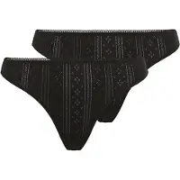 LASCANA String , Damen, Gr. 32/34, schwarz, Obermaterial: 100% Baumwolle, unifarben, körpernah, Unterhosen String, in schöner Pointelle-Qualtiät
